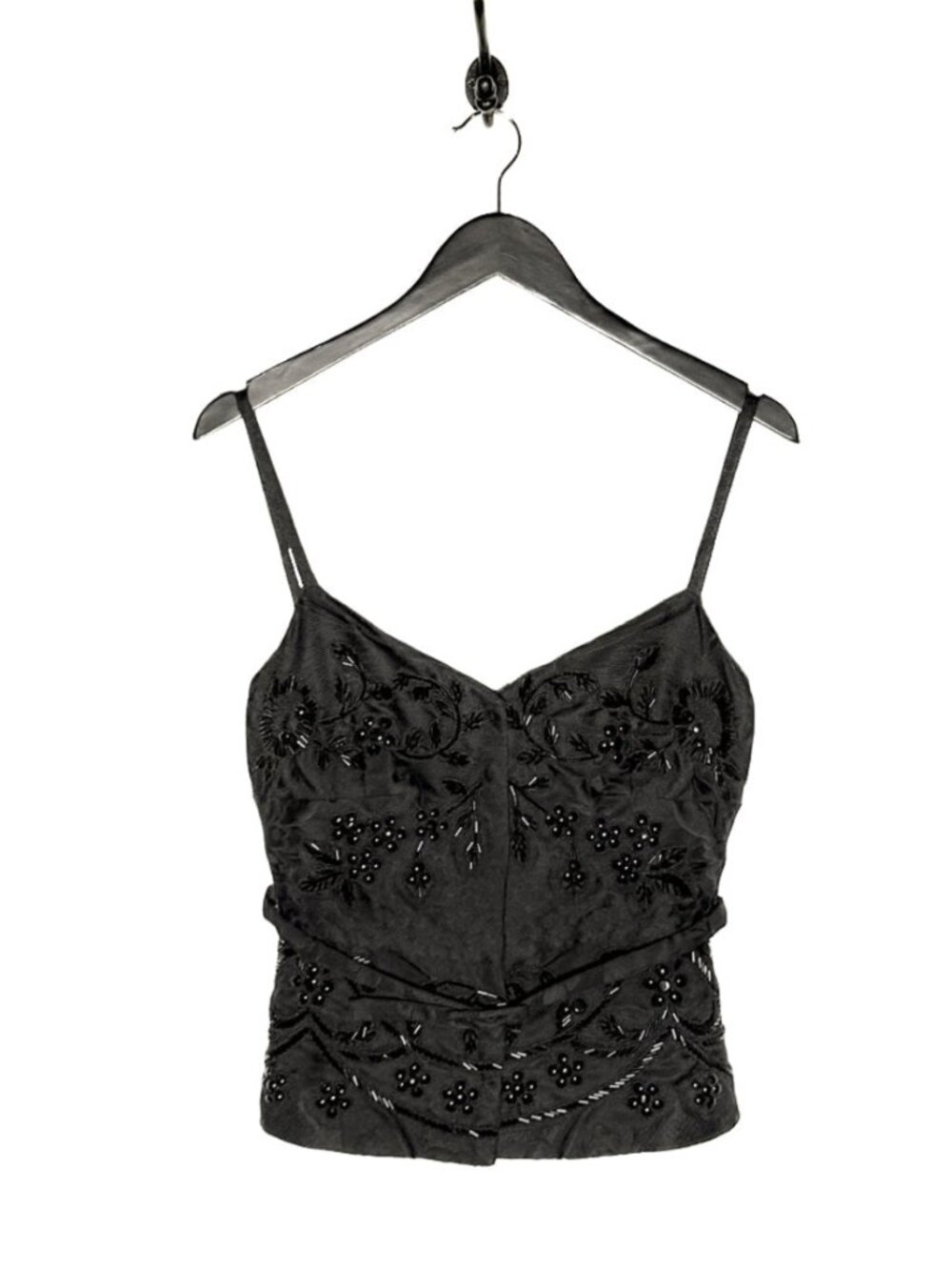 Valentino Black Beaded Bustier Top